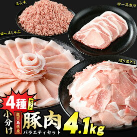 【ふるさと納税】 鹿児島県産 豚肉 4種 バラエティ セット 4.1kg 冷凍 切り落とし ミンチ 挽き肉 ロース しゃぶしゃぶ ロース カツ 詰め合わせ ふるさと納税 豚肉 【スターゼン】starzen-7293
