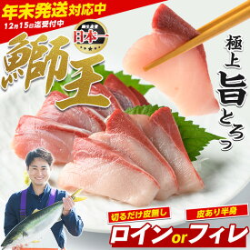 【ふるさと納税】＼12/15決済完了まで年内発送／ テレビで紹介ぶりの王様「 鰤王 」 選べる フィレ (半身) / ロイン (長方形切り身2節) 冷蔵 真空パック 産地直送 ふるさと納税 ぶり 刺身 切り身 鰤 ぶりしゃぶ 鰤しゃぶ たたき 人気 ランキング 【JFA】_jfa-7f