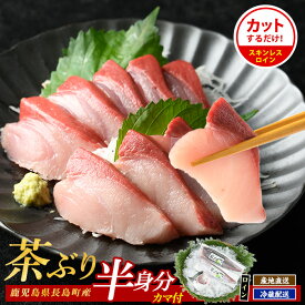 【ふるさと納税】高評価★4.8 鰤カマ 付！ 茶ぶり スキンレスロイン (片身分・2分の1カット済) 真空パック 長島町 特産品 緑茶 配合の餌 を食べた ブランド 鰤 産地直送 ぶり 刺身 海鮮丼【ウスイ】usui-7319