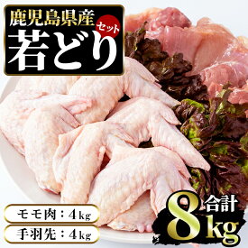 【ふるさと納税】若どりモモ肉4kg・手羽先4kgセット(合計8kg)とり肉 鶏肉 トリ肉 若鶏 若どり 手羽元 モモ肉 もも肉 鶏肉 鳥肉 チキン 蒸鶏 煮物 BBQ バーベキュー【まつぼっくり】matu-6099