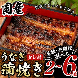 【ふるさと納税】《尾数・定期便選べる！》タレ付き！国産うなぎ蒲焼き(計2～6尾/定期便:2尾×3回) 国産 九州産 鰻 ウナギ unagi うな重 うな丼 ひつまぶし 蒲焼 無頭 魚 魚介類 土用 丑の日 タレ タレ付 おかず 惣菜 ギフト 贈答 真空パック 湯煎 レンジ 2尾 3尾 【尾方屋】