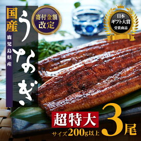 【ふるさと納税】うなぎ 超特大 長蒲焼 1尾 200g 3尾 600g | ふるさと納税 うなぎ 高級 ウナギ 鰻 丑の日 国産 蒲焼 蒲焼き たれ 鹿児島 大隅 大崎町 ふるさと 人気 送料無料