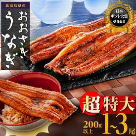 【ふるさと納税】うなぎ 超特大 鰻 長蒲焼 1尾 200g 3尾 600g | ふるさと納税 うなぎ 鰻 超特大 特大 高級 ウナギ 丑の日 国産 蒲焼 蒲焼き たれ 鹿児島 大隅 大崎町 ふるさと 人気 送料無料