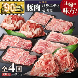 【ふるさと納税】【定期便・全4回5種】九州産豚肉バラエティ 9.3kg | 豚肉 詰め合わせ 豚 チャック 小分け おまとめ ぶた ブタ 黒豚 ロース 豚ロース 切り落とし しゃぶしゃぶ ロースしゃぶ 豚しゃぶ 生姜焼き 鹿児島 大崎町 国産 ふるさと 人気 送料無料