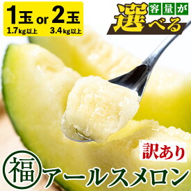 【ふるさと納税】＼高評価★4.8獲得！／＜容量が選べる！＞＜訳あり＞マル福の高級アールスメロン(大玉1玉・1.7kg/大玉2玉・計3.4kg) メロン フルーツ 果物 果実 旬 訳あり 訳アリ 1キロ 3キロ 数量限定 期間限定 【マル福園芸組合】【0111109a】【0211116a】