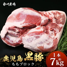 【ふるさと納税】【南大隅町限定】かごしま黒豚 ももブロック（約7.0kg）NS-5 | 肉 豚肉 ぶた 豚 ブタ 黒豚 かごしま黒豚 もも肉 モモ肉 ももブロック 赤身 新鮮 産地直送 限定 大容量 鹿児島県 南大隅町 南州農場