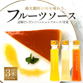 【ふるさと納税】たっぷり！旬のフルーツソース3種セット（辺塚だいだい、パッションフルーツ、甘夏）125g×3本 NK-5｜フルーツ ソース 果物 新鮮 柑橘 辺塚だいだい へつか パッションフルーツ 甘夏 希少 シロップ 紅茶 アクセント アレンジ 鹿児島県 南大隅町 産地直送