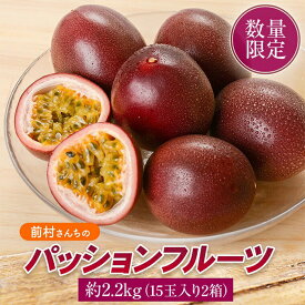 【ふるさと納税】＜先行予約受付中！2026年6月下旬より準備が整い次第順次発送＞《数量限定》前村さんちの パッションフルーツ (約2.2kg・15玉入り2箱) パッション フルーツ 果物 果実 鹿児島 国産 ビタミン 産地直送 ギフト プレゼント【前村果樹園】