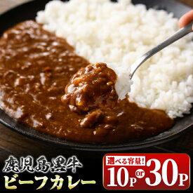 【ふるさと納税】＜容量が選べる！＞鹿児島黒牛ビーフカレー(160g×10P or 30P) 鹿児島 国産 黒牛 牛肉 カレー ビーフ レトルトカレー パック ご当地カレー おかず 惣菜 ギフト 贈答 常温保存 常温 【新村畜産】
