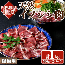 【ふるさと納税】＜2025年10月以降発送予定＞天然イノシシ肉！鍋物用(500g×2P・計1kg) 鹿児島 国産 いのしし肉 イノシシ肉 スライス 鍋 ジビエ お中元 お歳暮【きらく】