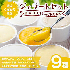 【ふるさと納税】南のくだもの王国 南のFRUIT＆CROPS ジェラート セット (9種 9個入り) ジェラート アイス スイーツ フルーツ おやつ デザート 冷凍 ギフト 食べ比べ 【農地所有適格法人株式会社P＆Y'sLabo】