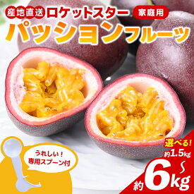 【ふるさと納税】＜容量が選べる！＞数量限定 鹿児島県産 パッションフルーツ ロケットスター ( 約1.5kg / 約3kg / 約6kg ) 専用スプーン付！フルーツ 国産 家庭用 ビタミン 産地直送 南国フルーツ トロピカル【グリーンファースト】