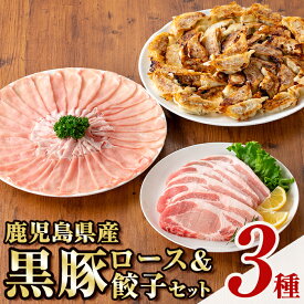 【ふるさと納税】鹿児島県産黒豚ロース＆餃子セット 鹿児島県 国産 九州産 黒豚 豚肉 ポーク ロース とんかつ しゃぶしゃぶ 餃子 ギョーザ ぎょうざ バラエティ セット 詰め合わせ 鹿児島 ギフト 贈答 【あかつき産業株式会社】