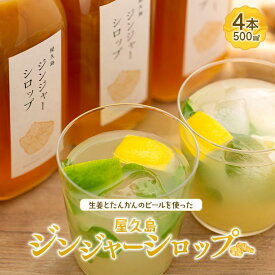 【ふるさと納税】屋久島ジンジャーシロップ 特大(500ml)×4本セット | 鹿児島県 屋久島町 鹿児島 屋久島 ふるさと 納税 返礼品 お取り寄せ お土産 ジンジャーシロップ ジンジャー ジンジャーエール 九州 生姜シロップ しょうがシロップ しょうが 生姜 炭酸割り