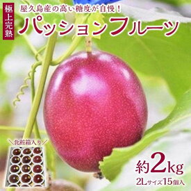 【ふるさと納税】先行予約 2024年発送 屋久島産 パッションフルーツ約2kg　化粧箱 2Lサイズ | 鹿児島 屋久島 鹿児島県屋久島 ふるさと 納税 お取り寄せ 取り寄せ ご当地 パッションフルーツ フルーツ 果物 くだもの パッション 食品 食べ物 特産品 名産品