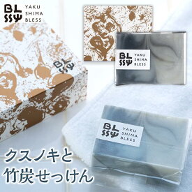 【ふるさと納税】【クスノキと竹炭石鹸】清々しい洗い上がりで男性にもおススメ☆【YAKUSHIMA BLESS】 | 石鹸 せっけん 石けん 雑貨 美容 男女兼用 乾燥 乾燥肌 日用品 屋久杉 屋久島町 お土産 清潔 手洗い 鹿児島県