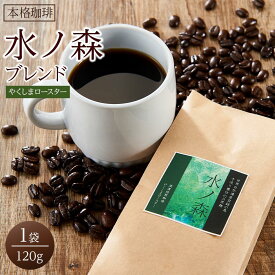 【ふるさと納税】＜水ノ森×コーヒー＞焼酎浸漬焙煎コーヒー豆 水ノ森ブレンド 120g×1袋 | 水の森 焼酎 本坊酒造 珈琲 コーヒー 珈琲豆 ブレンド ブレンドコーヒー 鹿児島県 屋久島町 屋久島 九州 美味しい 人気 お取り寄せ 送料無料 おすすめ
