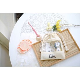 【ふるさと納税】【ペアセット】歯ブラシスタンドのペア&ソープディッシュの巾着袋入りギフトセット 材料回収地域:口永良部島(鹿児島県) 色おまかせ | 雑貨 日用品 人気 おすすめ 送料無料