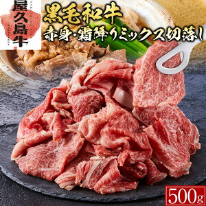 【ふるさと納税】【屋久島牛】黒毛和牛赤身・霜降りミックス切落し 500g | 肉 お肉 にく 食品