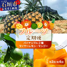 【ふるさと納税】＜選べる内容＞島のおいしいを贅沢に！【定期便】よくばり定期便（パイナップル2種、マイヤーレモン、マンゴー） | マンゴー パイン パイナップル レモン フルーツ トロピカル ふるさと納税 ふるさと 沖縄県 沖縄 石垣 石垣島 石垣市 人気