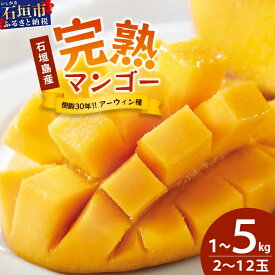 【ふるさと納税】＜先行予約＞2026年発送分【通常or訳あり】石垣島産 マンゴー (アーウィン種) 約1〜5kg (2〜12玉) ※箱含め約5kg 《樹齢30年の木で育ったマンゴー》｜産地直送 沖縄 石垣島 マンゴー アーウィン マンゴー フルーツ TP-01 TP-2 TP-03