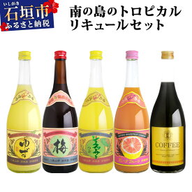 【ふるさと納税】南の島のトロピカルリキュールセット | 沖縄県石垣市 送料無料 梅 ゆず グレープフルーツ シークヮーサー コーヒー リキュール 酒 酒類 アルコール AK-39