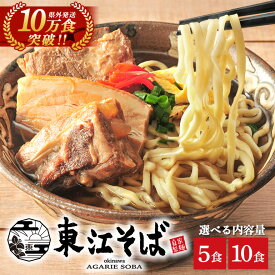 【ふるさと納税】＼累計10万食突破／ 沖縄そば 選べる（5食）or（10食）【東江そば】| そば 自家製生麺 生麺 鰹 お取り寄せ 簡単調理 ご当地 島料理 郷土料理 年越しそば 沖縄県 高評価 ★4.83