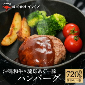 【ふるさと納税】ハンバーグ 沖縄和牛 琉球あぐー豚 720g ( 180g × 4個 )