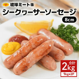 【ふるさと納税】 シークヮーサーソーセージ 8cm 2kg（1kg×2P） 沖縄県 浦添市 肉 豚肉 豚 食品 シークヮーサー ソーセージ ウインナー 人気 ギフト BBQ BS36