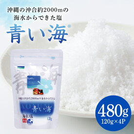 【ふるさと納税】 青い海120g×4P 塩 しお 調味料 食塩 沖縄 海塩 料理用 ミネラル 沖縄県 糸満市 88-2