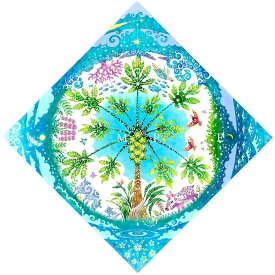 【ふるさと納税】［琉球イラストレーション］ 与儀勝之 『パパイヤの園 / The Garden of Papaya』 額装Lサイズ インテリア 雑貨 アート おしゃれ おすすめ 沖縄市 / yogima office [BCAI005]