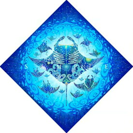 【ふるさと納税】［琉球イラストレーション］ 与儀勝之 『海の星 〜翠玉飛翼〜 / Star of the Sea -』 額装Mサイズ インテリア 雑貨 アート おしゃれ おすすめ 沖縄市 / yogima office [BCAI015]