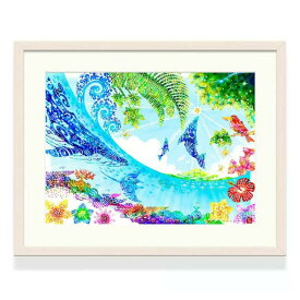 【ふるさと納税】［琉球イラストレーション］ 与儀勝之 『太陽へ / Catch the Sun』 額装LLサイズ インテリア 雑貨 アート おしゃれ おすすめ 沖縄市 / yogima office [BCAI022]