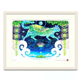 【ふるさと納税】［琉球イラストレーション］ 与儀勝之 『一会 [陰] / Encounter [Yin]』 額装Lサイズ インテリア 雑貨 アート おしゃれ おすすめ 沖縄市 / yogima office[BCAI027]