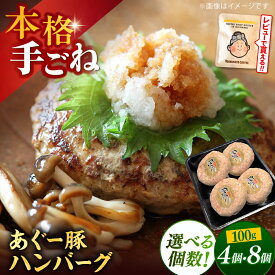 【ふるさと納税】【個数が選べる】沖縄県産 あぐー豚 ハンバーグセット 4個 or 8個 (100g/個) アグー豚 ハンバーグ 豚 肉 おいしい 国産 冷凍 ギフト お取り寄せ 送料無料 12000円 20000円 沖縄県 父の日 沖縄市 / お肉屋本店 [BCAZ027]