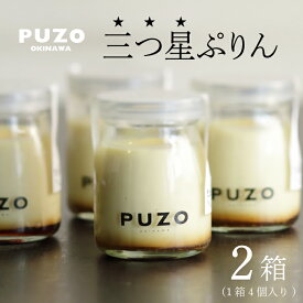 【ふるさと納税】PUZOの三つ星ぷりん4個×2箱セット｜プリン デザート スイーツ 三つ星 お菓子 母の日 ギフト 人気 セット PUZO 沖縄県 おきなわ 豊見城市 送料無料(AP001-1)
