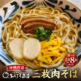 【ふるさと納税】〈選べる内容量〉三枚肉そばセット 2食～8食 I 三枚肉そば 選べる 食数 セット 沖縄そば 郷土料理 麺 沖縄県 南城市