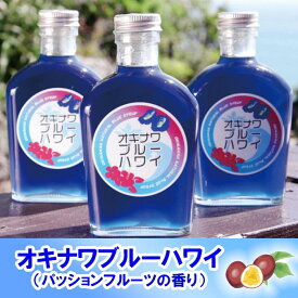 【ふるさと納税】沖縄初青いシロップ　オキナワブルーハワイ（パッションフルーツの香り）3本セット