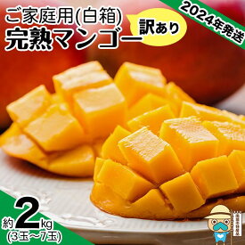 【ふるさと納税】訳あり マンゴー 2024年発送 約2kg 3玉-7玉 白箱 完熟アップルマンゴー | 傷 わけあり 沖縄 家庭用 果物 くだもの フルーツ 先行予約 6月 7月 お届け 夏 旬 ご当地 お土産 人気 おすすめ お取り寄せ グルメ 沖縄県 南城市 送料無料