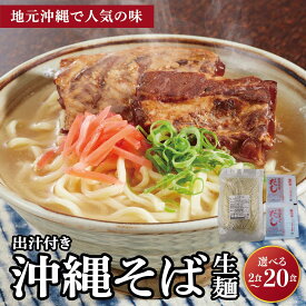 【ふるさと納税】＜選べる容量＞うちなーむん 照喜名そば 生 沖縄そば (常温保存) + そばだし　合計2~20食分セット