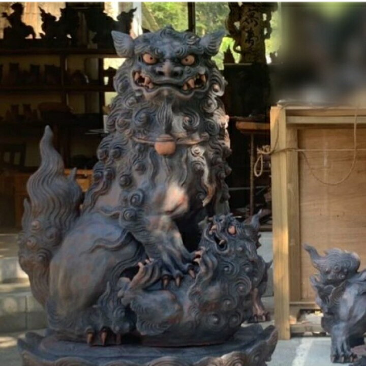 楽天市場】【ふるさと納税】やちむん家【新垣光雄】親子シーサー 