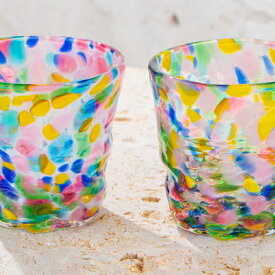 【ふるさと納税】【琉球ガラス】源河源吉　パレットティータイム（2個セット）