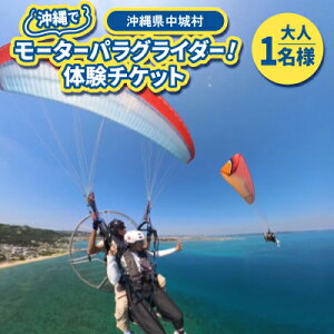 【ふるさと納税】沖縄でモーターパラグライダー!体験チケット(1名様)(所要時間:約20分)【1672253】