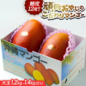 【ふるさと納税】【2026年発送・糖度12度以上保証】頑固おやじのこだわりマンゴー大玉1.2kg〜1.4kg(2玉)【配送不可地域:離島】【1675684】