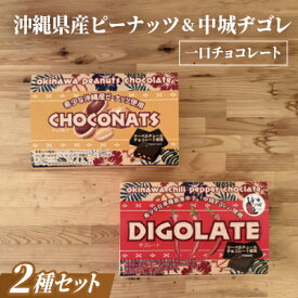 【ふるさと納税】沖縄県産ピーナッツ&中城ヂゴレ(島とうがらし)使用 一口チョコレート(2個入り×8袋)×2箱【配送不可地域：離島】【1697538】