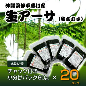 【ふるさと納税】【水洗い済・小分けパック】だから便利★　冷凍 生アーサ　★60g × 20パック【配送不可地域：離島】【1707421】