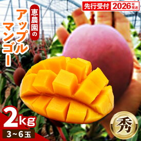 【ふるさと納税】 【先行受付】 【2026年発送】恵農園のアップルマンゴー『秀』約2kg（3～6玉）- 先行予約 沖縄県産 産地直送 南国フルーツ 旬の味覚 季節の果物 贈り物 ギフト 沖縄県 八重瀬町