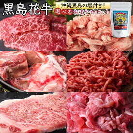 【ふるさと納税】【セット内容が選べる】黒島花牛おまかせセット(Aセット・Bセット・Cセット)＋沖縄黒島の塩【牛肉 牛 塩 沖縄】