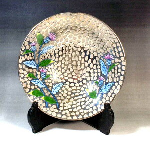 有田焼 染錦プラチナ彩薊絵器 陶芸作家 藤井錦彩 作