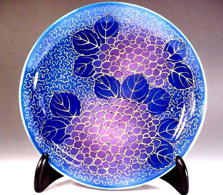 楽天市場】有田焼美術品染錦金彩釉裏紅紫陽花絵飾り皿陶芸作家 藤井錦 
